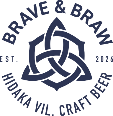 The BRAVE BRAW logo in navy blue